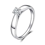 JewelryPalace Zirkonia Verlobungsring Eheringe Promise Verlobung Ring Silber 925 Damen, Solitärring Silberringe Trauringe Damenring Hochzeitsringe Antragsring Entouragering Ringe, Damen Schmuck 62