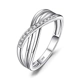 JewelryPalace Infinity Wickelring Verlobungsring Unendlichkeit Promise Eheringe Ring Silber 925 Damen, Zirkonia Silberringe Trauringe Damenring Hochzeitsringe Antragsring Ringe, Damen Schmuck