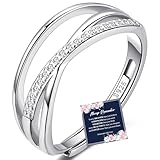 RANKEEF 925 Silberring Damen Immer Verbunden Verstellbare Silber Frauen Ring Verlobungsringe Für Damen Und Mädchen Mit Inspirierender Karte