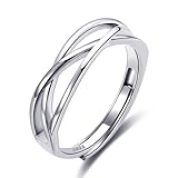 925 Sterling Silber gekreuzte Ringe für Frauen verstellbare offene Fingerringe Schmuck Geschenke Versprechen Ringe für Frauen Mädchen